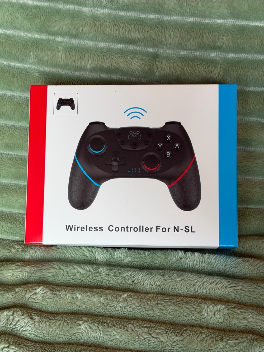 Black Wireless Controller for Switch with Red & Blue Accents